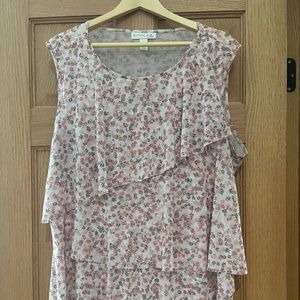 Emaline ruffled tunic length tank top